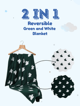 Little Angels Little Angels Reversible Blanket Woollen Perfect Nursery Essential with Rabbit Design Green & White Blanket Blanket & Swaddle 2 in 1 Green & White Reversible Rabbit Design Blanket 0-2Y / Green & White / Baby Wool